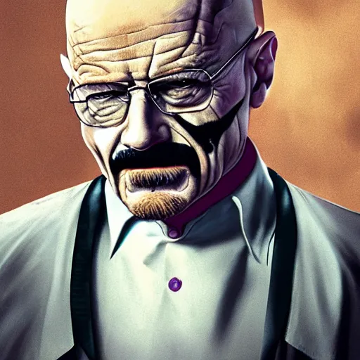 Image similar to Walter White as Joker, 8k