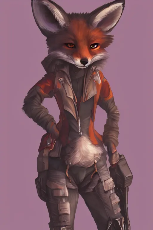 Prompt: a fox fursona, trending on artstation, by kawacy, furry art, digital art, cyberpunk, high quality