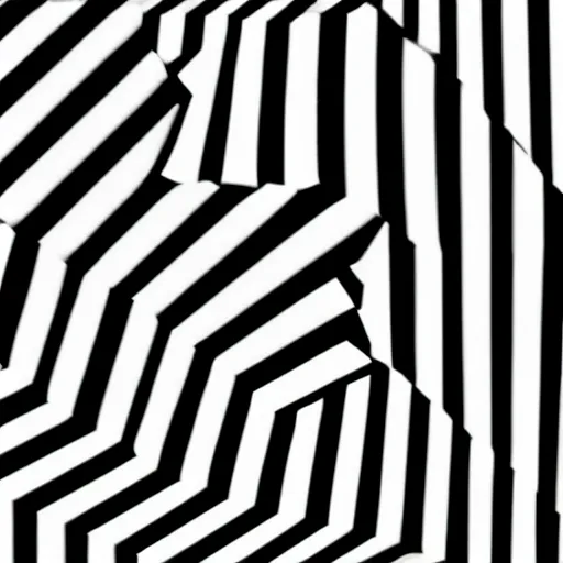 Prompt: optical illusion, black and white lines