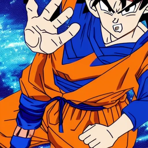 Image similar to goku giving the middle finger