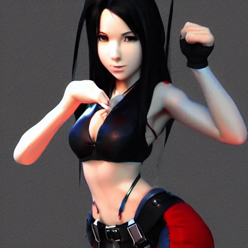 Prompt: head to toe shot of tifa lockhart, concept art trending onartstation