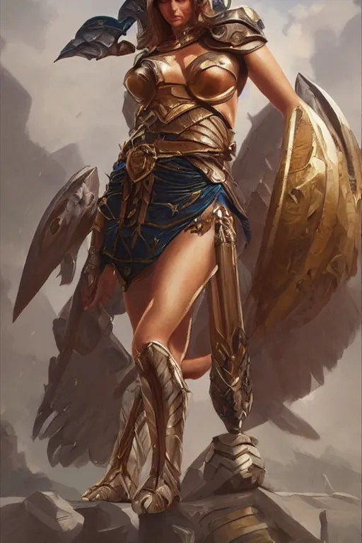 Image similar to amazon valkyrie athena, d & d, fantasy, portrait, highly detailed, headshot, digital painting, trending on artstation, concept art, sharp focus, illustration, art by artgerm and greg rutkowski and magali villeneuve