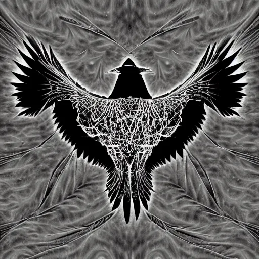Image similar to raven made of fractals