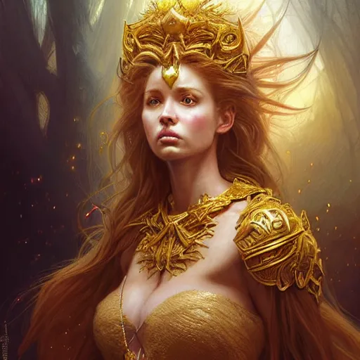 Image similar to highly detailed full portrait of a enchanted lioness in the form of a beautiful young princess. d & d, art by artgerm and greg rutkowski and donato giancola and ruan jia and carl larsson and magali villeneuve. trending on artstation, intricate details, energetic composition, golden ratio, concept art, illustration, elegant art