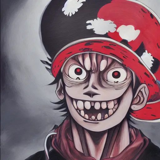 Image similar to monkey d. luffy, an ultrafine detailed painting by james jean, behance contest winner, vanitas, angular, altermodern