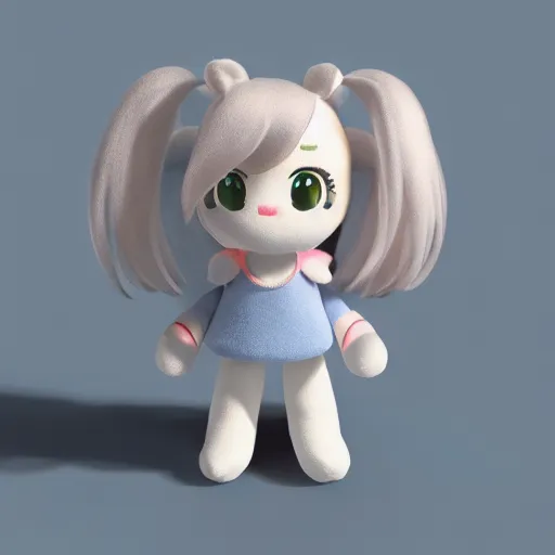 Image similar to cute fumo plush of a girl who's ready to go out and explore the world, lens flare, vray