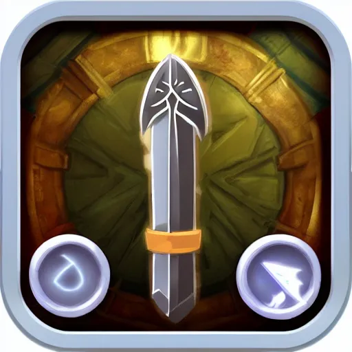 Prompt: sword icon set for a fantasy mobile game