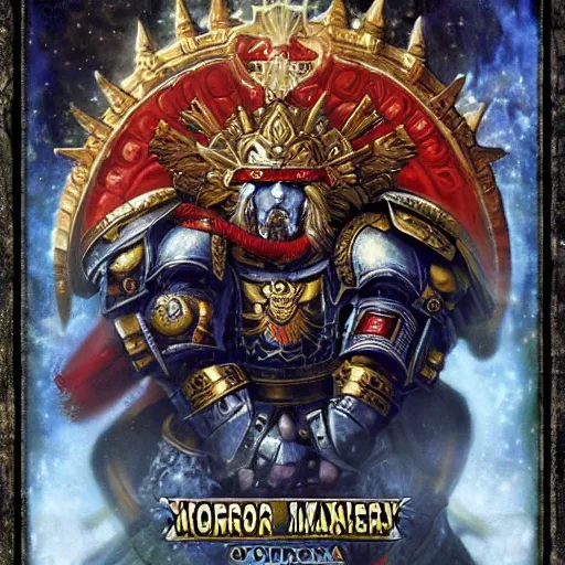 Image similar to portrait of emperor of mankind, warhammer 4 0 k