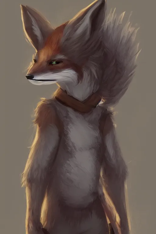 Image similar to an anthropomorphic medieval fox with a fluffy tail, backlighting, trending on artstation, digital art, furry art, trending on furaffinity, fantasy art, by kawacy