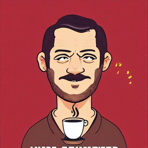 Image similar to guy named luis barlock. coffee addict. chubby face. centered median photoshop filter cutout vector behance hd jesper ejsing!