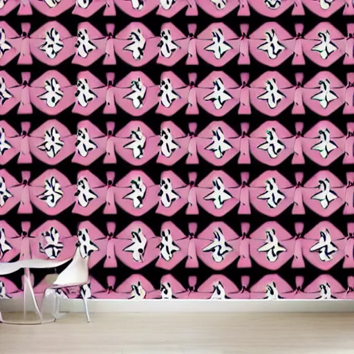 Prompt: modern kitchen wallpaper design. expensive. piggy pattern.