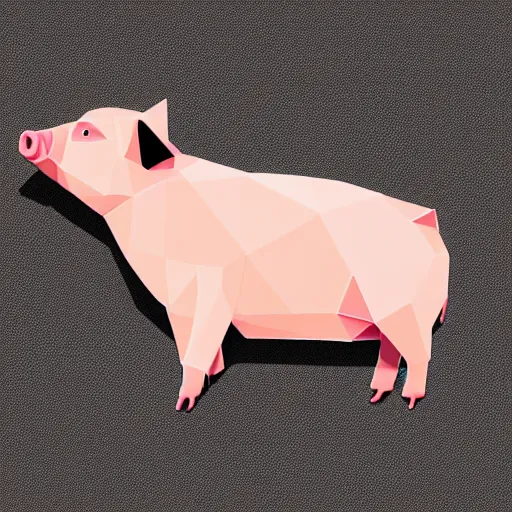 Image similar to low poly isometric pig on a blank background