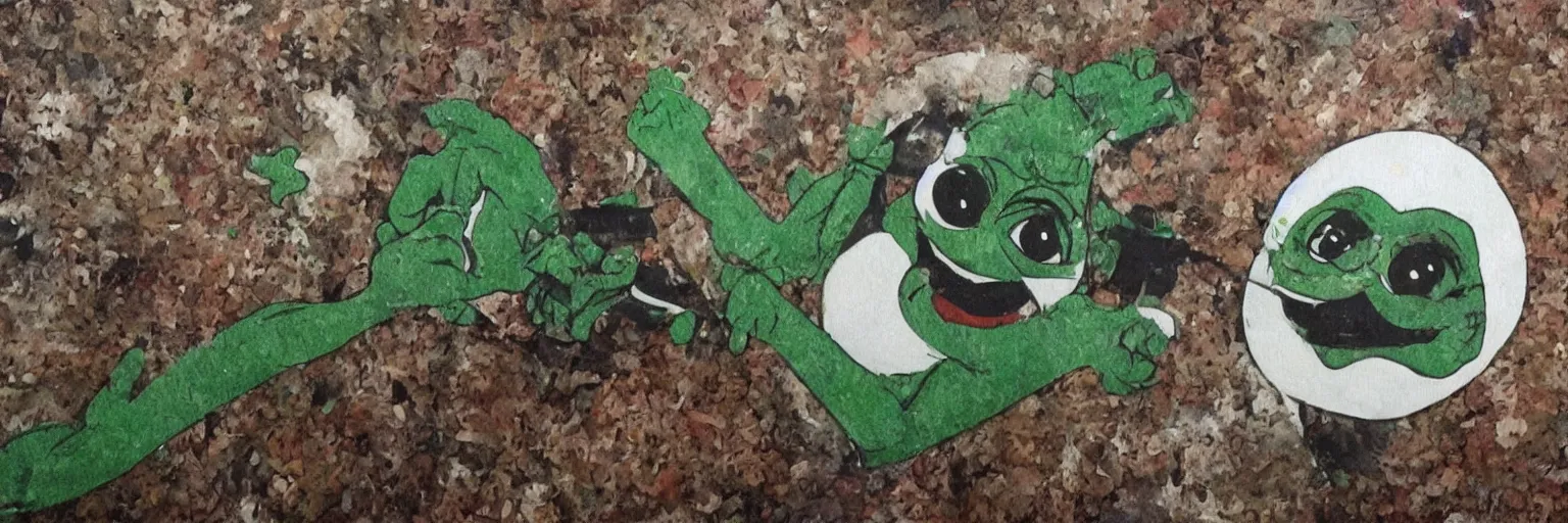 Image similar to happy pepe