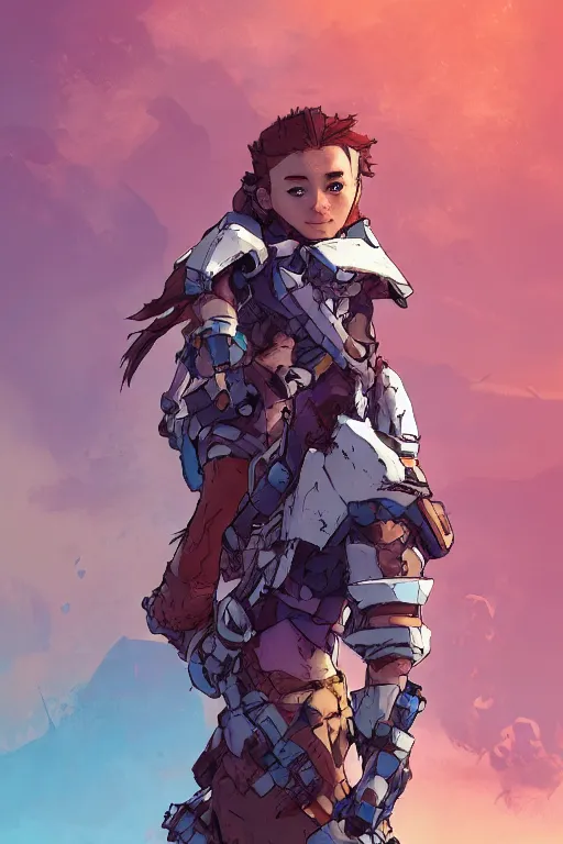 Image similar to combination suit armor aloy horizon forbidden west horizon zero dawn robot ninja mask helmet backpack tribal, art gta 5 comics, official fanart behance hd artstation by jesper ejsing, by rhads, makoto shinkai and lois van baarle, ilya kuvshinov, ossdraws radiating a glowing aura cgi rtx 2 0 2 2