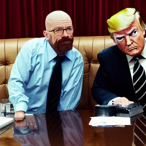 Image similar to walter white with donald trump