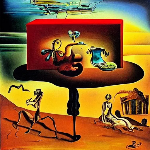 Prompt: “ a painting by salvador dali titled ‘ modern society ’ ”