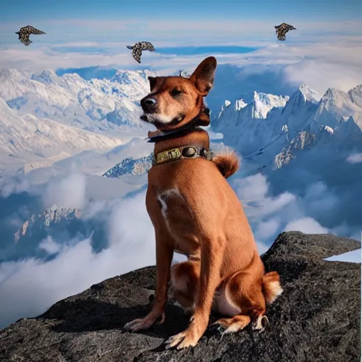 Prompt: grainpunk cursed altitude dog
