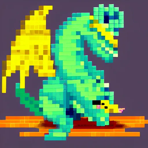 Prompt: cute pixel art of a dragon