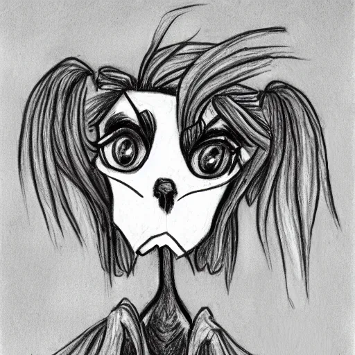 Prompt: drawing of a dog by mrrevenge in the style of corpse bride