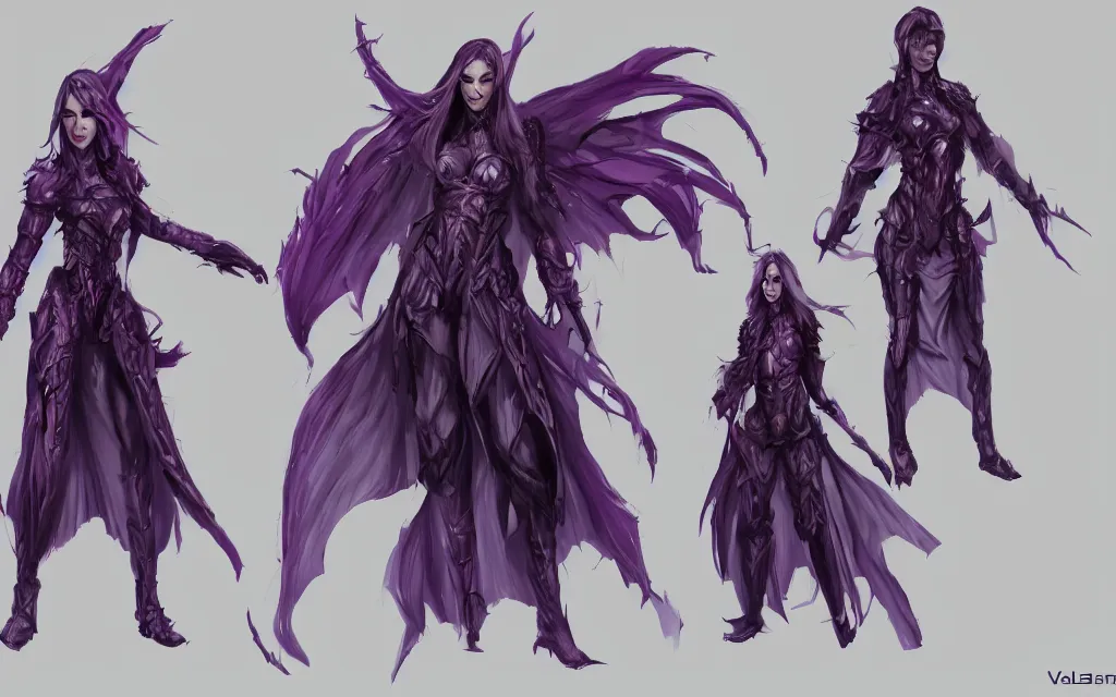 Image similar to valorant, concept art, purple, female, HD,