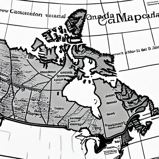 Prompt: professional fine detailed photo of a canada map, iphone photo, instagram, black and white - - cfg _ scale 1 2