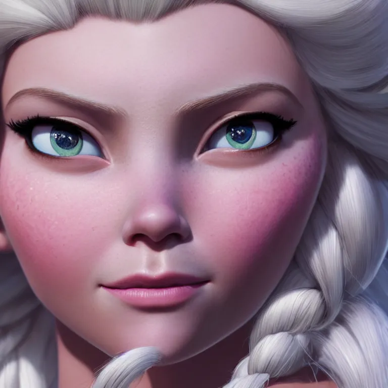Prompt: highly detailed portrait of Elsa from Frozen, hyperrealistic, photorealistic, artstation, highly detailed, sharp, cgsociety
