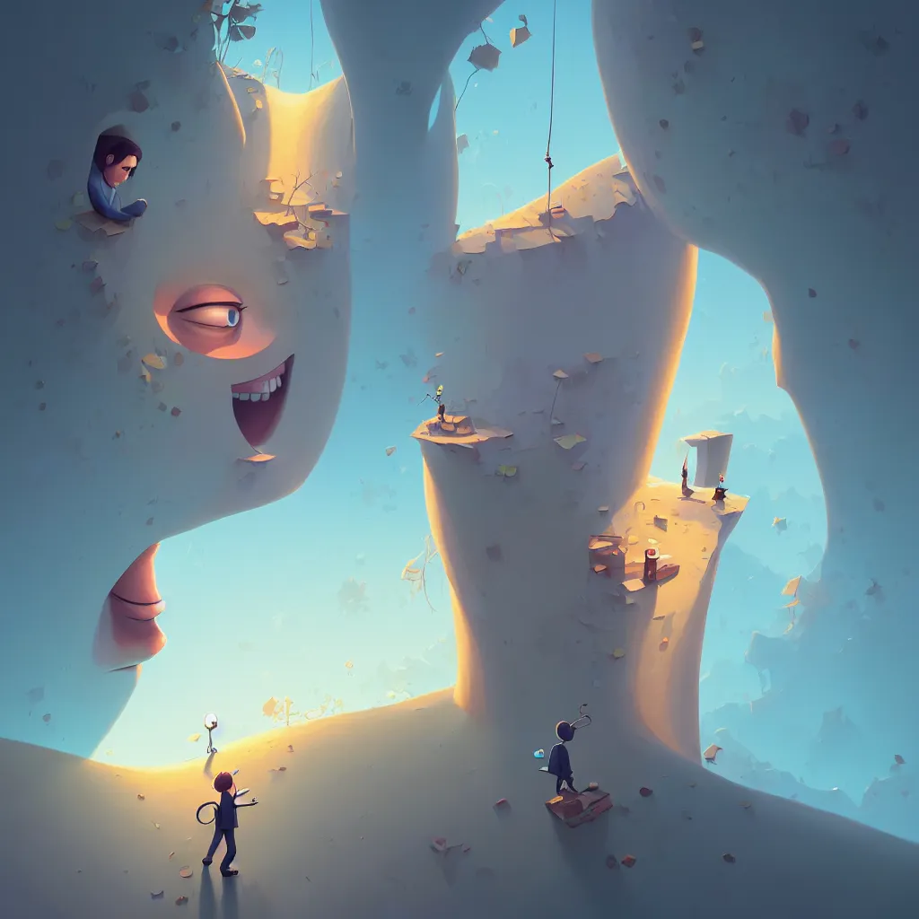 Image similar to cartoon face gediminas pranckevicius from all perspectives by rhads, makoto shinkai and lois van baarle, ilya kuvshinov, rossdraws global illumination