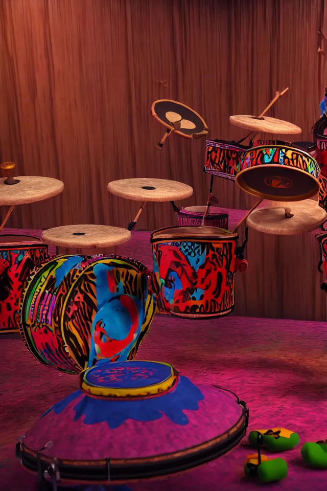 Image similar to animal drum at the puppet show head banging drummer 9 0 s music song groove is in the heart, we're going to dance and have some fun, photograph highly detailed, 8 k, octave render, ultra realistic, deep fake, unreal engine