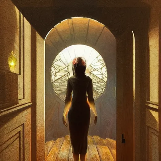 Prompt: peter tarka, minimalistic, hyperrealistic surrealism, award winning masterpiece with incredible details, epic stunning, mysterious doorway to another realm, highly detailed, trending on ArtStation, artgerm and greg rutkowski and alphonse mucha, daily deviation, IAMAG, illuminated