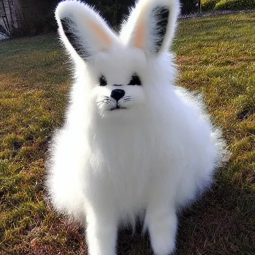 Image similar to real life Cabbit, fluffy, realistic