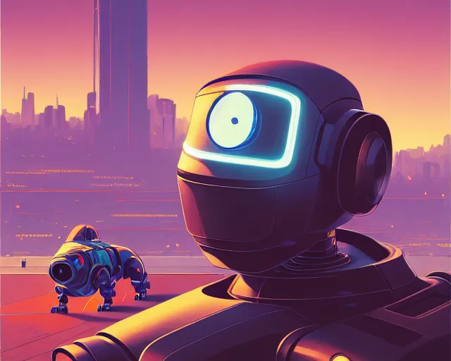 Image similar to a robot that vaguely resembles a dachshund, hyper - realistic, gta v cover art, celshading, sharp focus, intricate, detailed, rhads, andreas rocha, makoto shinkai, lois van baarle, ilya kuvshinov, greg rutkowski, dynamic lighting, grunge aesthetic, 4 k