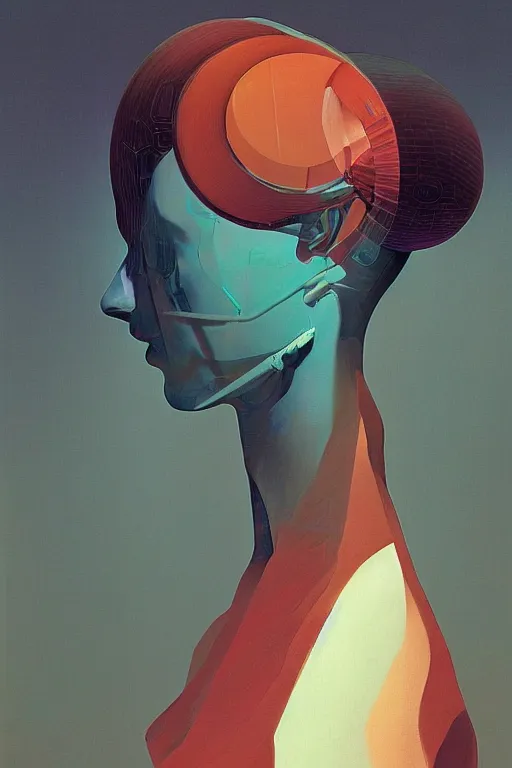 Image similar to woman wearing oculus and digital glitch head edward hopper and james gilleard, zdzislaw beksisnski, higly detailed