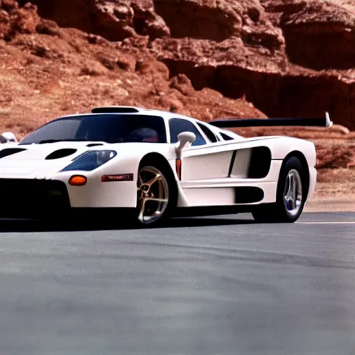 Prompt: a saleen s 7, in the desert, film still, panavision panaflex