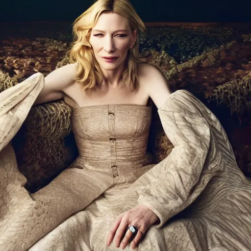 Prompt: photo of cate blanchett, by Annie leibowitz, photorealisitc ,4k