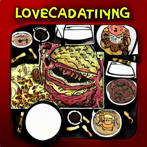 Prompt: lovecraftian mukbang