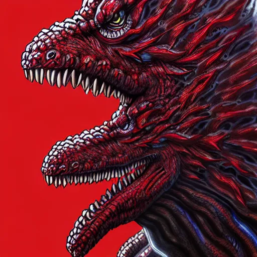 Prompt: shin godzilla, highly detailed, digital painting, smooth, sharp focus, illustration, ultra realistic, 8 k, art by hideaki anno