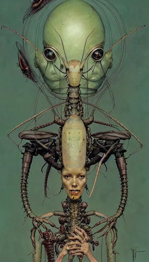 Prompt: mantis by chiara bautista, beksinski and norman rockwell and greg rutkowski weta studio and tom bagshaw and james gurney and lucasfilm
