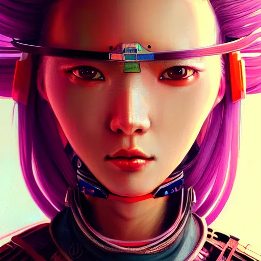 Image similar to portrait futuristic Samurai Girl, in future cyberpunk tokyo rooftop , ssci-fi, fantasy, intricate, very very beautiful, elegant, human anatomy, neon light, highly detailed, digital painting, artstation, concept art, smooth, sharp focus, illustration, art by tian zi and WLOP and alphonse mucha