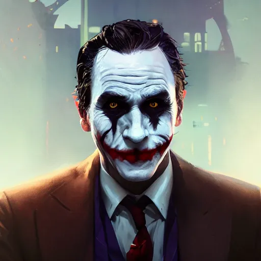 Prompt: highly detailed portrait joker bruce wayne gta v, stephen bliss, unreal engine, fantasy art by greg rutkowski, loish, rhads, ferdinand knab, makoto shinkai and lois van baarle, ilya kuvshinov, rossdraws, tom bagshaw, global illumination, radiant light, detailed and intricate environment