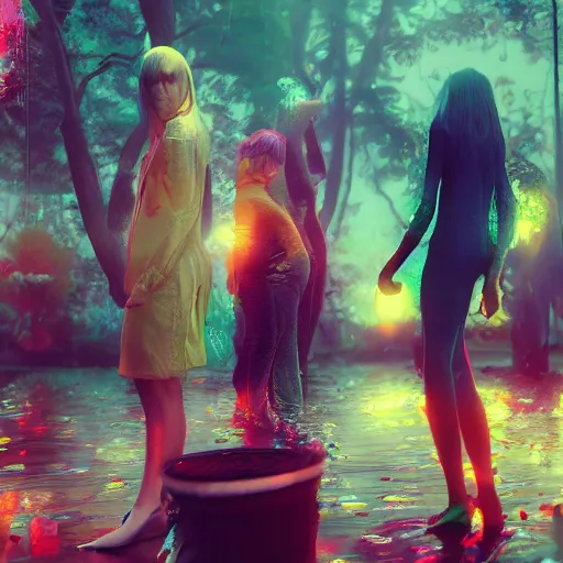 Image similar to photorealistic scary dramatic psychedelic liquids people render, colorful, atmosphere cinematic, by wlop, by ilyu kuvshinov, super detailed, unreal engine 5, octane render, vfx, houdini, 8 k, super realistic