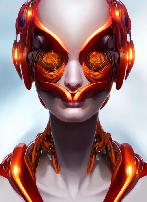 Prompt: portrait of a cyborg phoenix woma by Artgerm, biomechanical, hyper detailled, trending on artstation