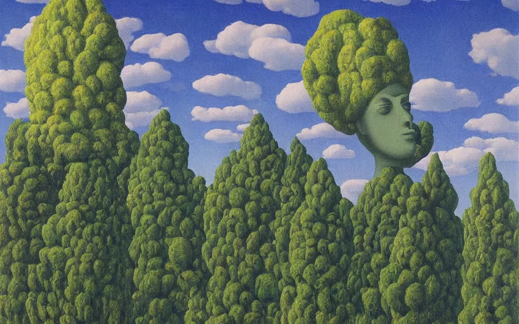 Image similar to hindu god gashi in golden meadow, detailed painting by rene magritte