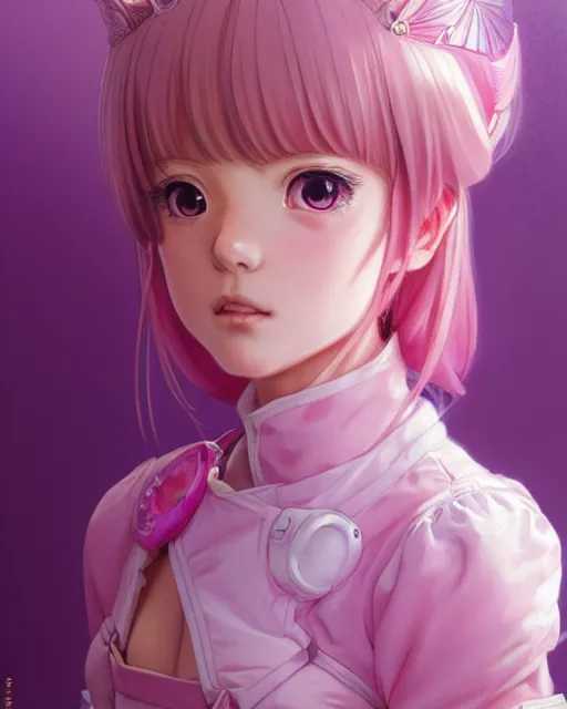 Image similar to portrait Anime Pink royal princess girl cute-fine-face, pretty face, realistic shaded Perfect face, fine details. Anime. realistic shaded lighting by katsuhiro otomo ghost-in-the-shell, magali villeneuve, artgerm, rutkowski Jeremy Lipkin and Giuseppe Dangelico Pino and Michael Garmash and Rob Rey