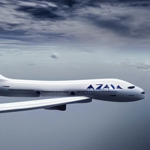 Image similar to an aircraft design in a collaboration between airbus and zaha hadid