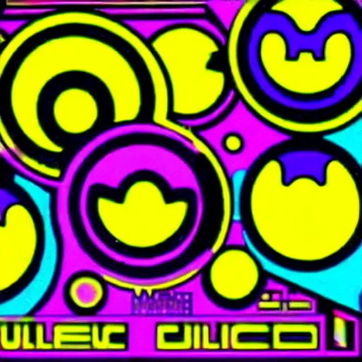 Image similar to acid house music rave graphics psychedelic illustration smiley ecstasy dnb jungle pill graffiti detailed