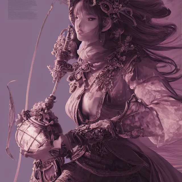 Image similar to studio portrait of neutral good female cleric bard as absurdly beautiful, gorgeous, elegant, sophisticated gravure idol, an ultrafine hyperdetailed illustration by kim jung gi, irakli nadar, intricate linework, sharp focus, bright colors, octopath traveler, final fantasy, unreal engine 5 highly rendered, global illumination, radiant light, detailed and intricate environment