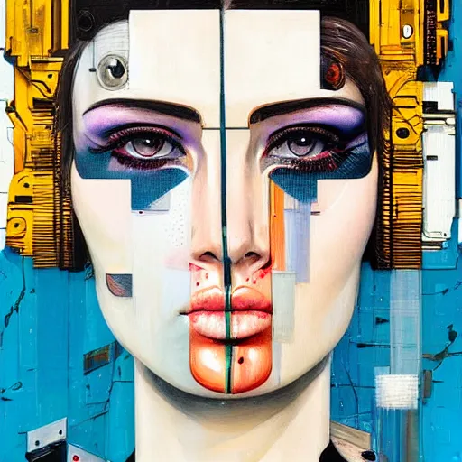 Image similar to portrait of female android, by sandra chevrier and fra angelico