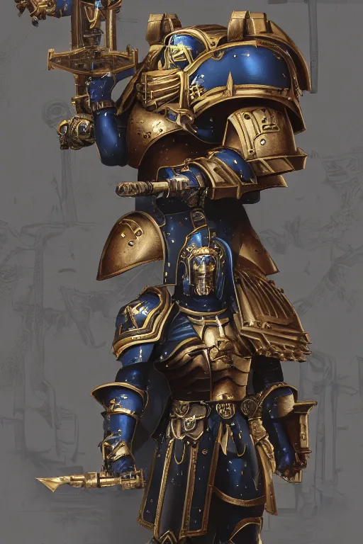 Image similar to armor portrait heros warhammer 4 0 k horus heresy fanart - the primarchs emperor by johannes helgeson animated with vfx concept artist & illustrator global illumination ray tracing hdr fanart arstation zbrush central hardmesh 8 k octane renderer comics stylized