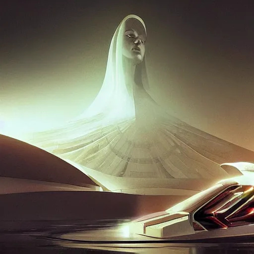 Prompt: sci-fi organic car zaha hadid 30% of canvas and wall structure in the coronation of napoleon painting by Jacques-Louis David and in the pinterest blade runner 2049 film search pinterest keyshot product render ultra high detail ultra realism 4k in plastic dark tilt shift