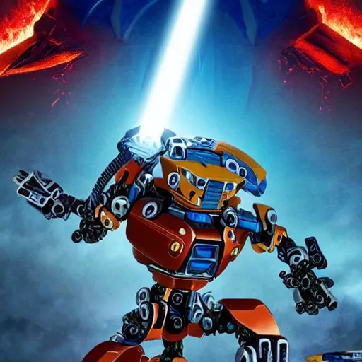 Prompt: 2023 Bionicle character poster, official art